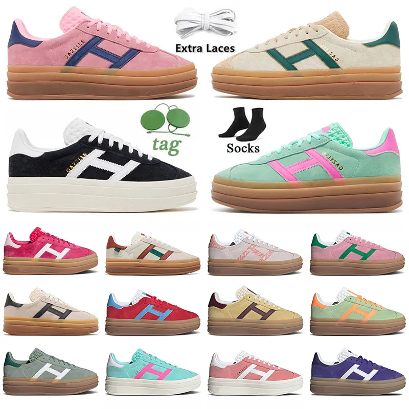 adidas Gazelle Bold Sapatos Mulher Platform Designer Shoes Cream Green Pink Gum White Black Sports Trainers OG Suede Leather Gazelles Sneakers【code ：L】