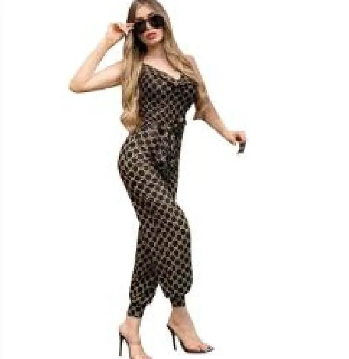 Royal Baroque Design Women's V Neck Sexy Jumpsuits Luksusowa marka Kobiety swobodny prosty rurka luźne drukowane proce rompers