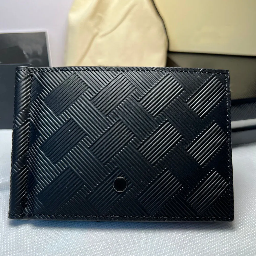 Dollar Clip Fashion Angled Interior Men's Wallet Designer Original äkta Leather Quality Casual Business Mini Plånböcker ID -korthållare Gift Original Box