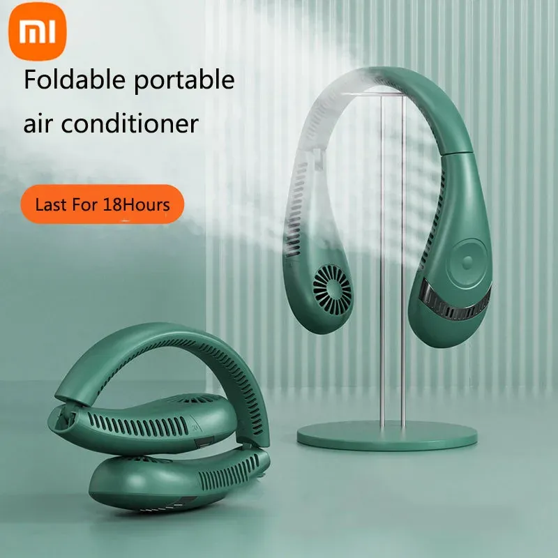 Watches Xiaomi Hanging Neck Fan Portable Folding Bladeless Ventilador Usb Rechargeable Fan 360 Degree Air Conditioning Fan Sport