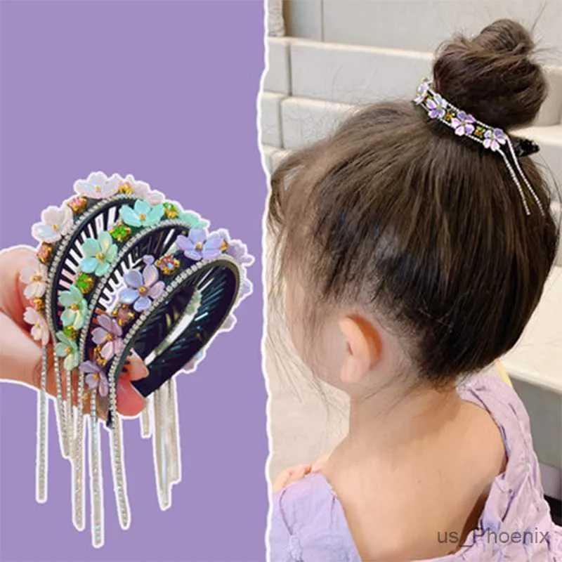 Accessoires de cheveux Nouveaux enfants mignons acrylique pendentif fleur de fleur griffes barrettes épingles à cheveux filles belles couleurs pinces de cheveux accessoires de cheveux pour enfants