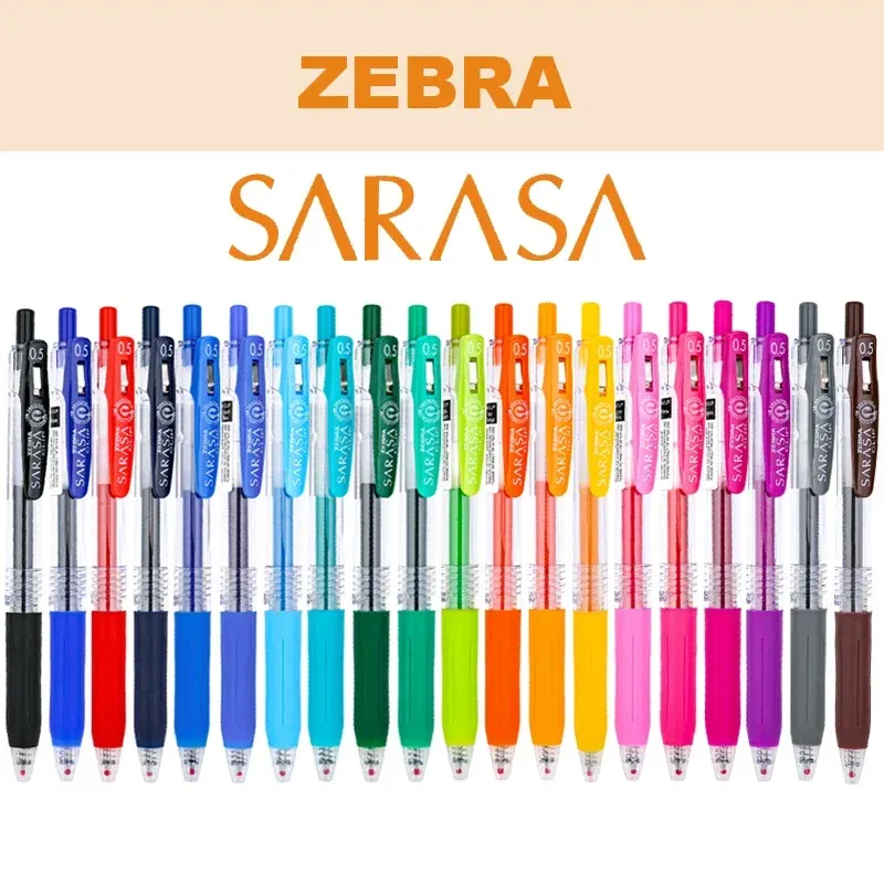 Stylos 12pcs Zebra Sarasa Color Gel Gel Pen JJ150,5 mm 20 couleurs en option imperméable et lughtrestant coloré brillant écriture lisse