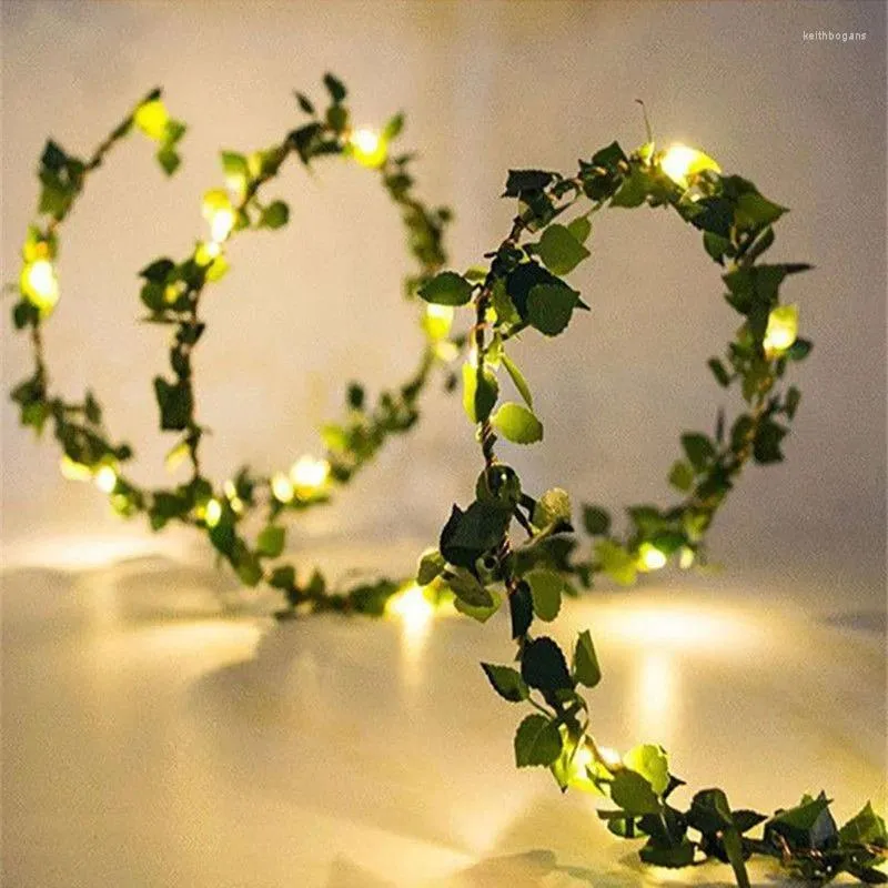 Strings Folhas de flores artificiais Luzes de fada Luzes de fada Garland Decoração de árvore de Natal ao ar livre Lâmpada de cortina de casamento de casamentos de festas de jardim decoração