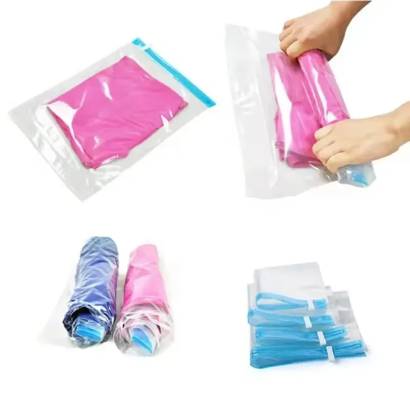 Vacuum Bag Storage Bag Home Organizer Transparent Border Foldable Clothes Organizer Seal Compressed Travel Saving Bag Package