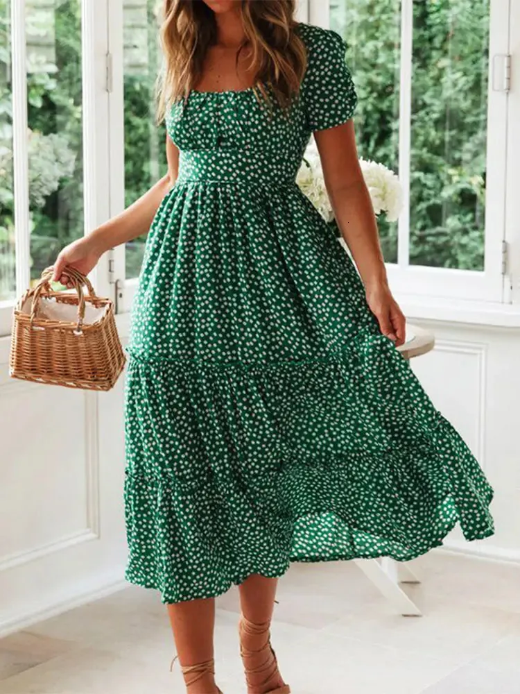 Vestidos Vintage Print Puffarm