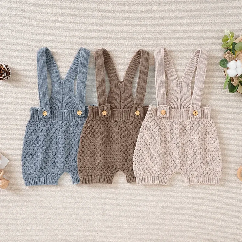 Einszene Baby ROMPERS Neugeborene Jungen Mädchen ärmellose Overalls Sonnenaufgang Ein Stück Kind Netural fest gestrickt Outfits Kleinkind Kleidung 018m