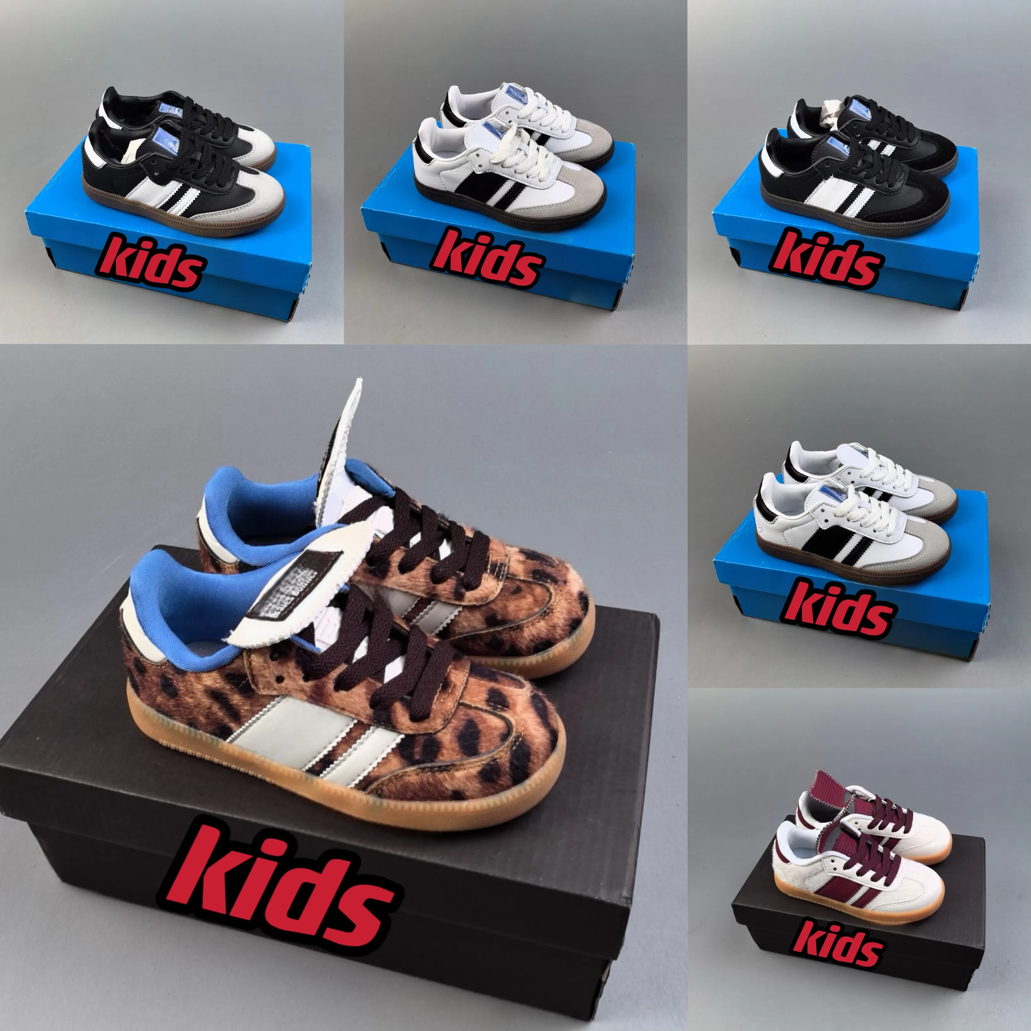 Designer original léopard imprimement poney décontracté galles bosse chaussures kids chaussures de course chaussures spezial extérieur designer enfants baskets sportifs