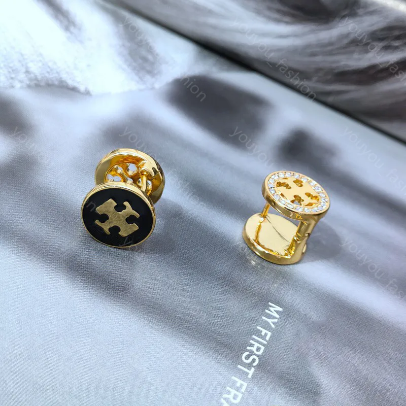 Gold Gold Double -Side Studs Diseñador Clásico Joyería para mujeres Diamantes de lujo Pendientes de aro de estilos románticos Pendientes de damas Classic Brand Gifts -7