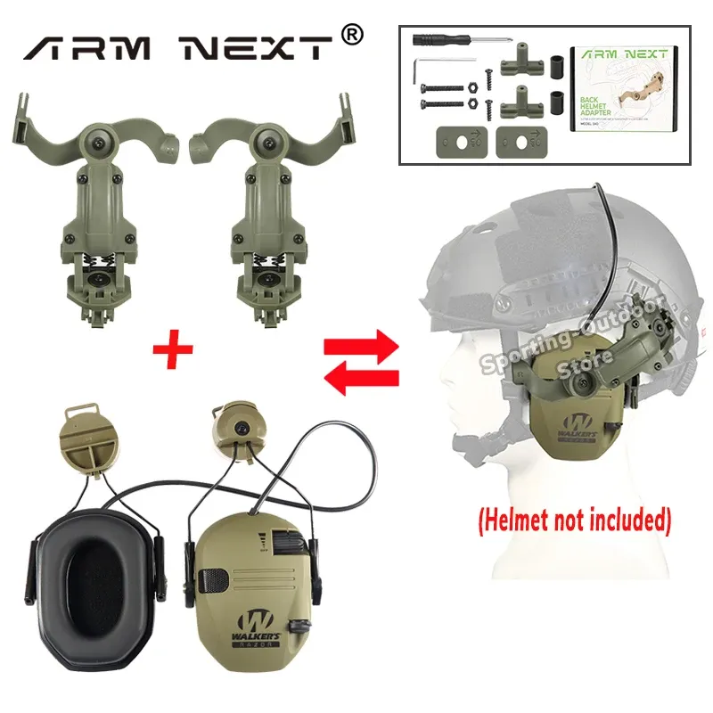 Tillbehör Ny uppgradering DIY Taktisk skjutbrusavbrytande headset med konsol Kit Fit Ops Core Arc och Team Wendy Mlok Hjälm