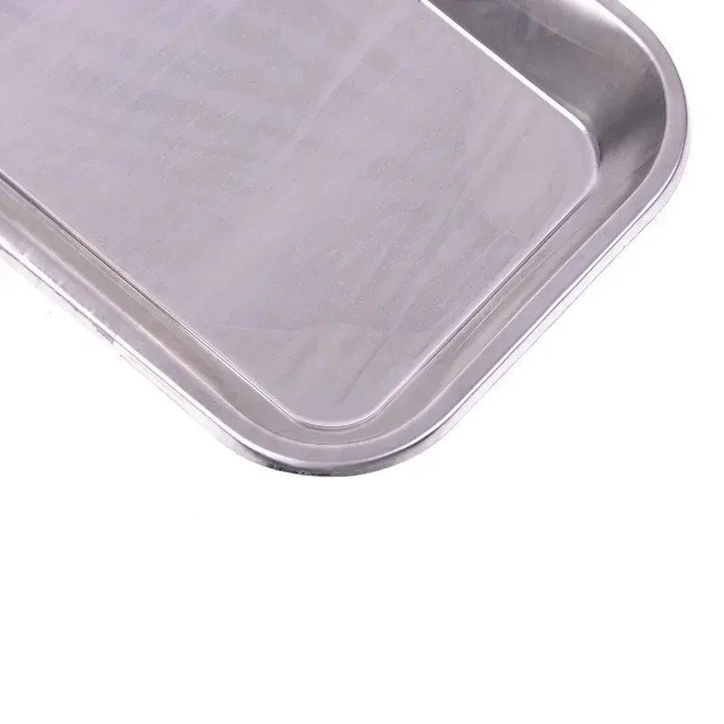 Stainless Steel Cosmetic Storage Tray Nail Art Equipment Plate Doctor Surgical Dental Tray False Nails Dish Tools