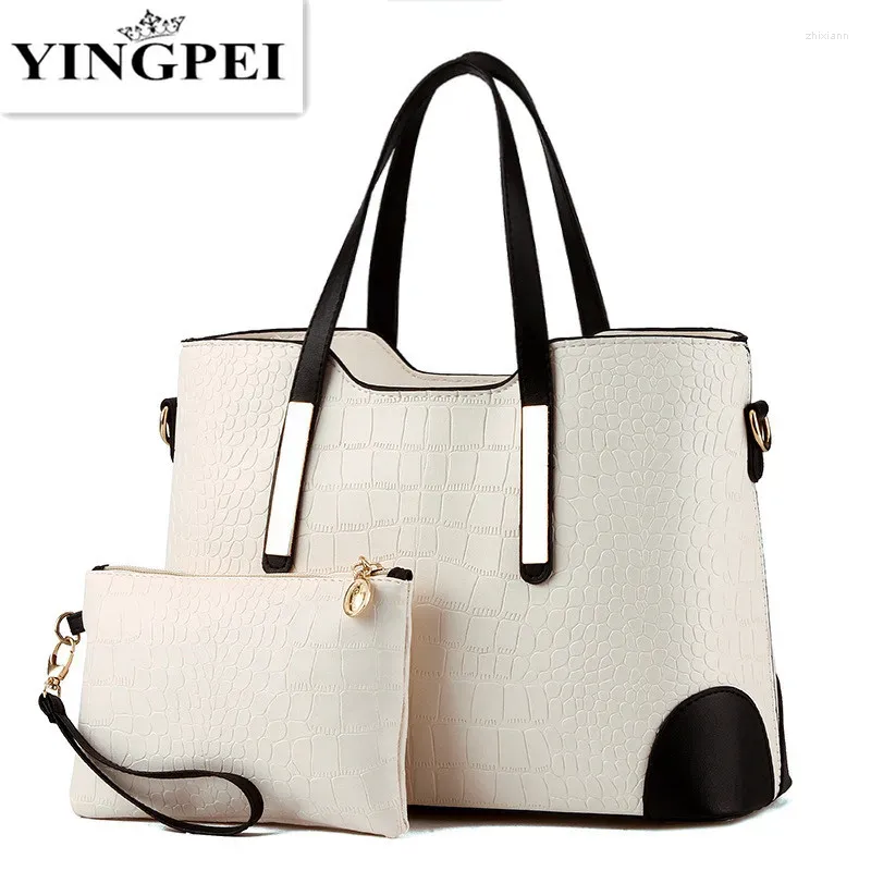 Shoulder Bags YINGPEI Women Bag Handbag Vintage Messenger Top-Handle Crocodile Pattern Composite Purse Wallet Leather