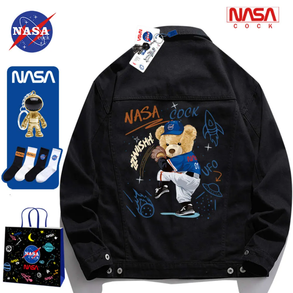 NASA Co Branded Denim Jackets for Men's Spring and Autumn Season New Fashion Brand Couple Loose Casual Coat for Women's Top Spring PQK