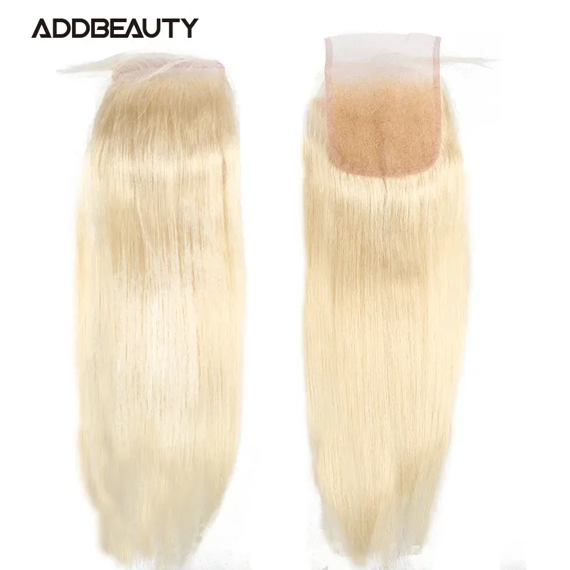 Peruki prosto 613 6x6 Corn Closure Addbeauty Brazylijskie dziewicze Remy Remy Human Hair 13x4 Blond Lace Frontal Humn Hair