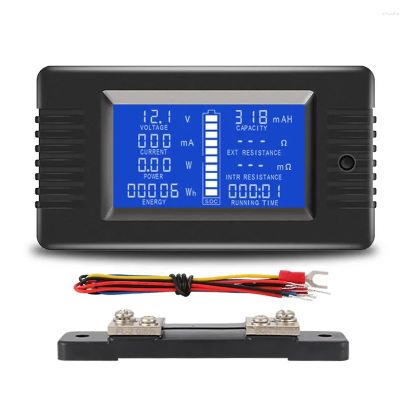 Digital DC 0-200V spänningsström med 50A Shunt Car Battery Tester Meter Monitor 12V 24V 48V