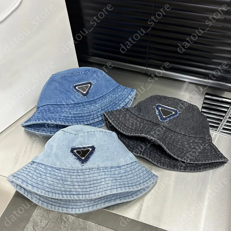 Diseñador de mezclilla Hombo de cubo para mujer Casquette Bob Boba ancha Sombreros Summer de lujo Sombreros de moda Fishermans Fishermans Protección de luz solar