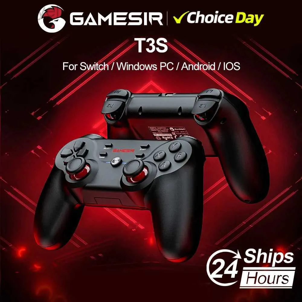 Contrôleurs de jeux joysticks Gamesir T3S Bluetooth 5.0 Contrutateur de jeu de gamepad sans fil Bluetooth 5.0 pour Switch Android iOS PC Controle Computer TV Box D240424