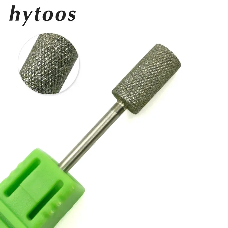 Bits Hytoos New Barrel Diamond Nail Drill Bits avec dent 3/32 "Rotary Diamond Burr Manucure Bits For Nail Drill Pedicure Tools