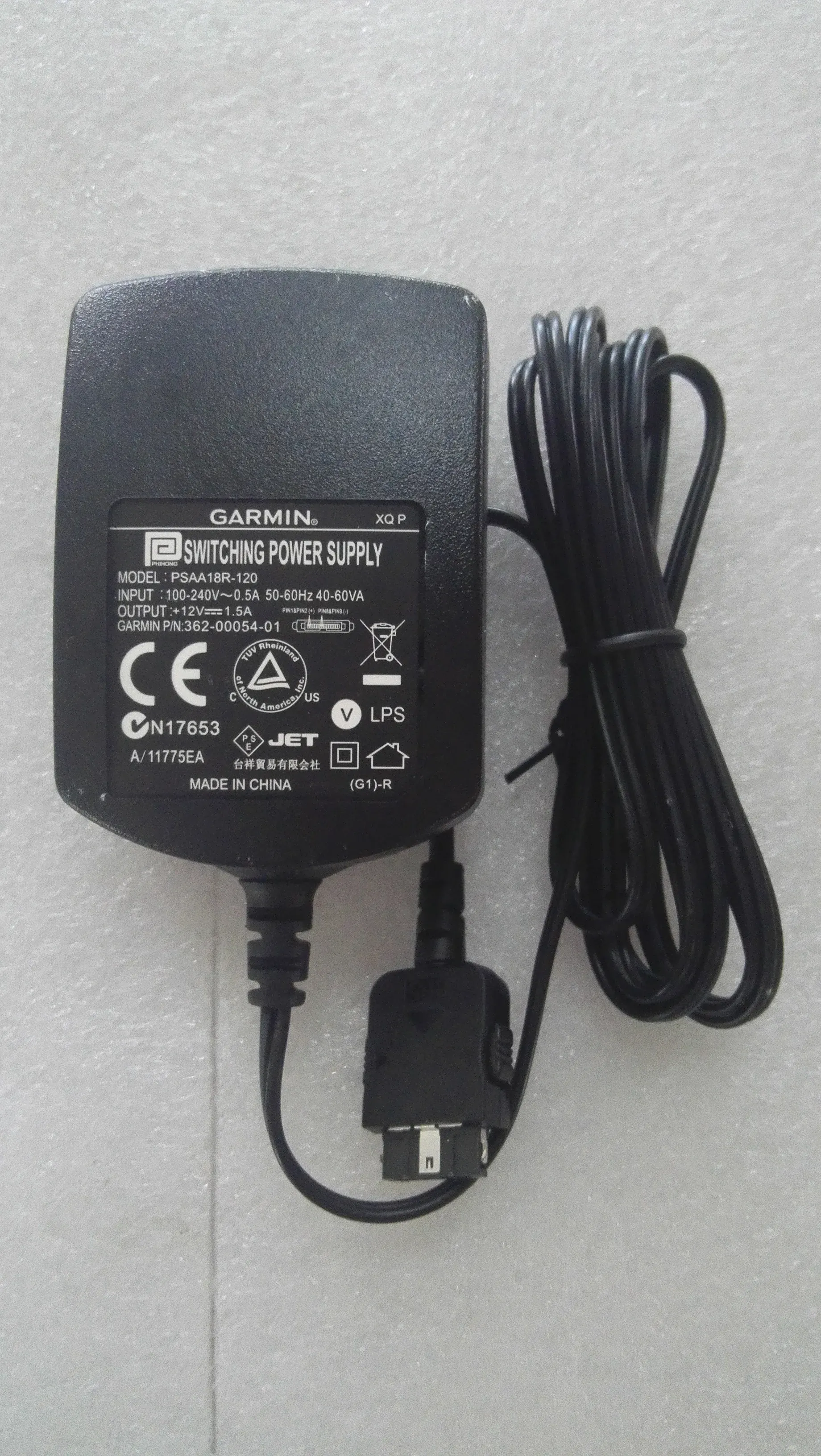 Carregadores para Garmin Wall Charger Modelo PSAA18R120 P/N: 3620005401 12V 1.5A Adaptador CA Fonte de alimentação