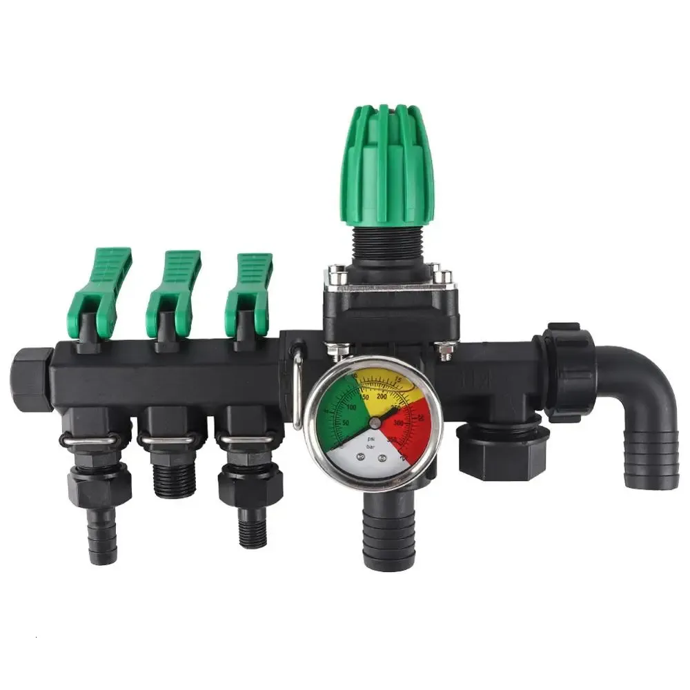 Three-way Water Control Valve With Switch And Pressure Gauge Agricultural Sprayer Connectors Garden Irrigation Supplies 240408