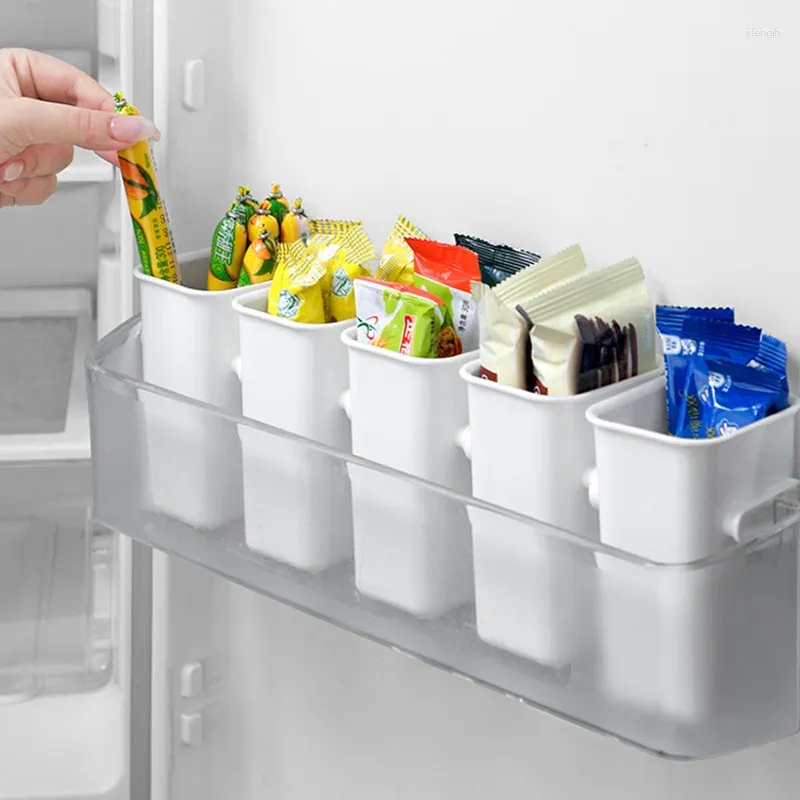 Lagringsflaskor multifunktionella anslutningsbara låda kylskåpssidor divider mat bevarande containrar dränera vattenorganisation lådor