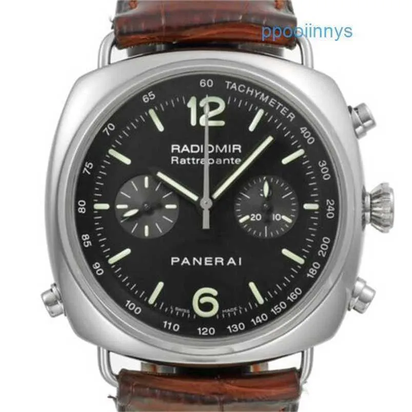 PANEREI LUXURY RELISTA Luminors Due Series Swiss Made Officine Radiomir Rattrapante Ref.pam00214 Automatisch Schwarz Me3s