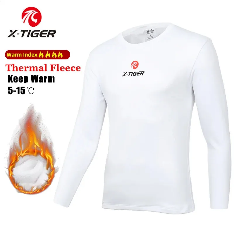 X-TIGER Winter Long Sleeve Cycling Base Layer Underwear Fleece Sports Bike Shirt Keep Warm Racing Road Bicycle Cycling Jerseys240417