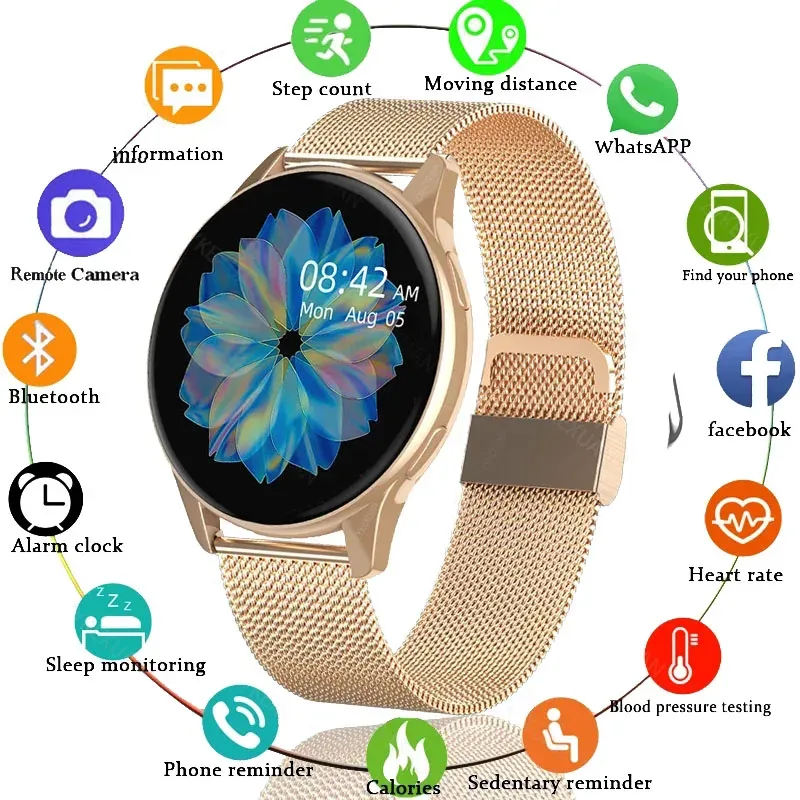 Orologi 2023 Smart Watch Wort Women Waterproof Smartwatch Men Fitness Tracker Monitoraggio della pressione sanguigna per Android iOS Smart Clock