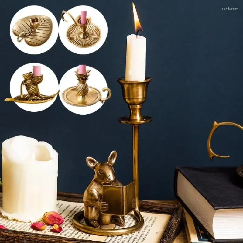 Candle Holders Retro Holder Unique Stand Decor Table Metal Outdoor Party Vertical Gold Church Porta Velas Home