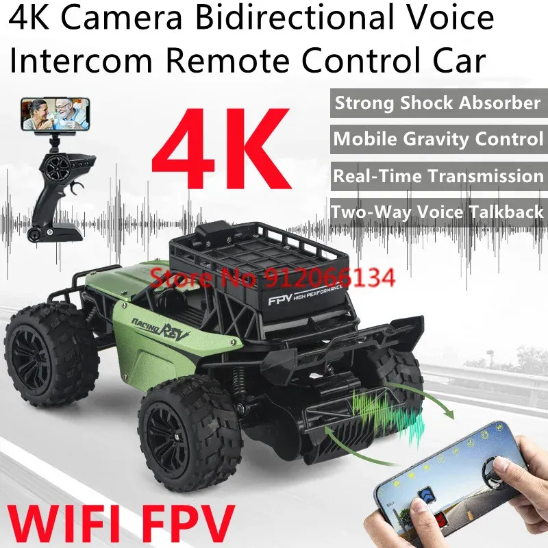 Car 4K Camera Twoway Voice Talkback WiFi FPV RC Car 2,4 GHz APPPRIMITY CONTRÔLE ABORDBORBLE À RÉPOMICATION À RÉPARIE