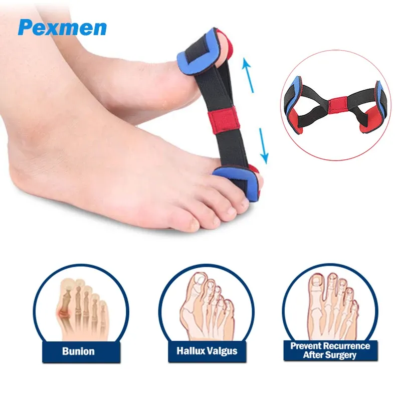 Treatment Pexmen Big Toe Strap Bunion Straightener Stretchy Belt Toe Stretcher Alignment for Hallux Valgus Corrector Foot Pain Relief