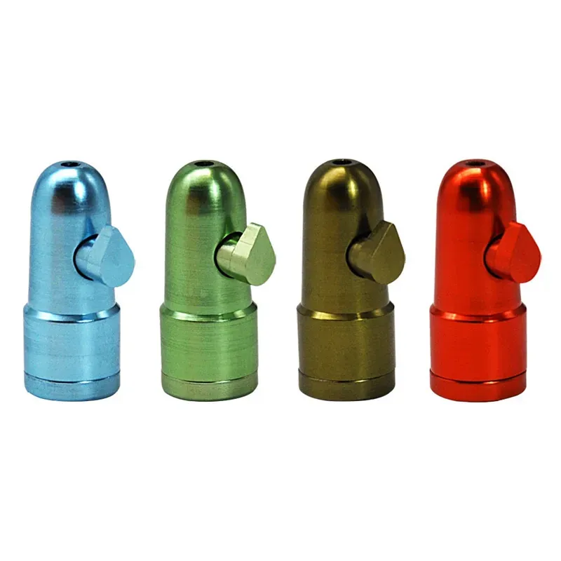 Bullet snuff bottle dispenser rocket metal 44mm for snorter mini smoking pipe hookah water pipes bongs sniff nasal sniffer tobacco plastic