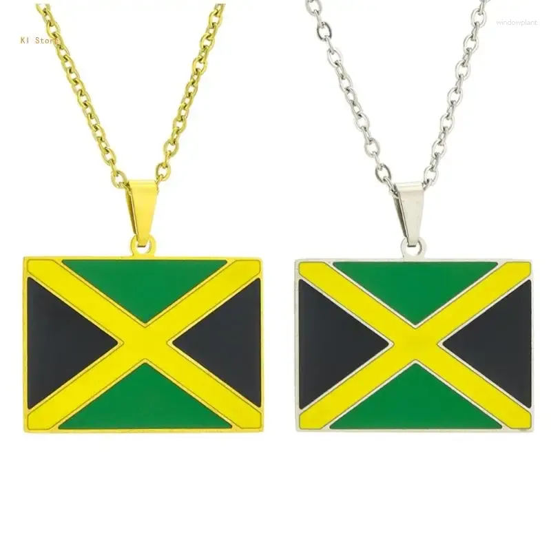 Colares de pingentes colar de mapa country de moda para homens homens jamaica presente