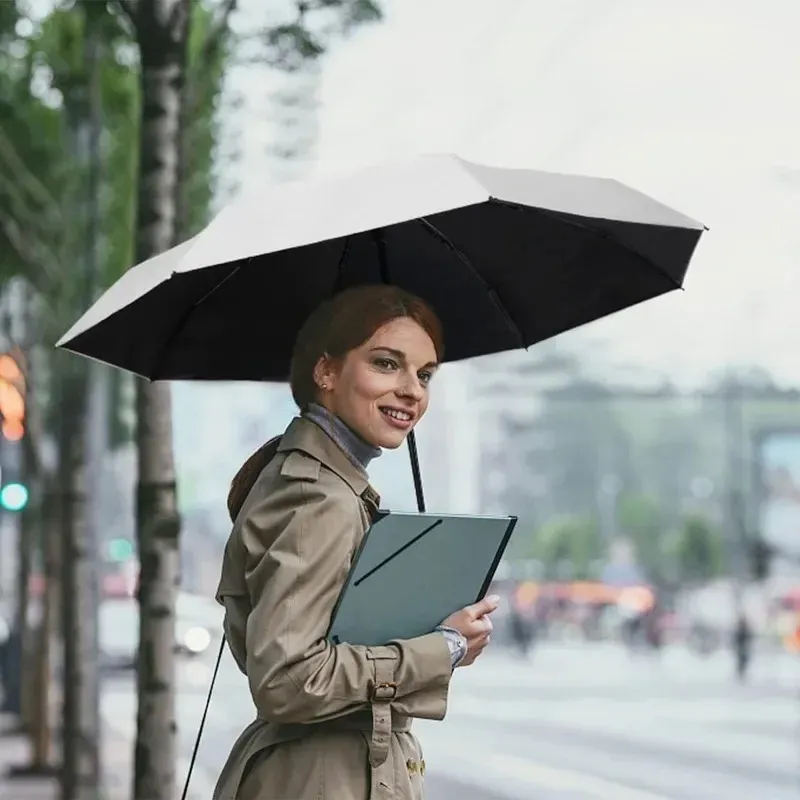 Капсульный зонтик маленький и портативный твердый цвет солнечный накрой для женщин и защита от двойного использования дождя