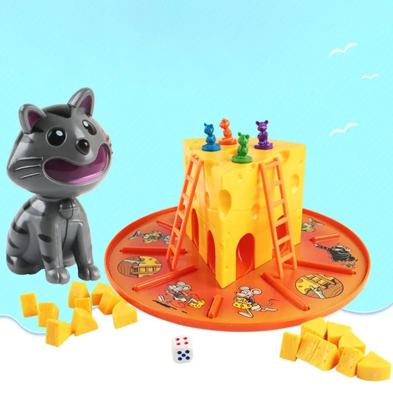 Toys Cat and Rouse Cheese Game Parentchild Interactive Board Toys for Kids Boys and Girls Entertainment