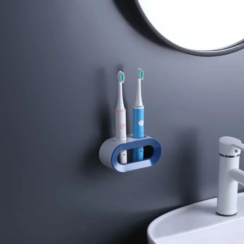 Elektrisk tandborstehållare dubbelhål vägg tandborste arrangör tandborste stativ borsthållare badrumstillbehör