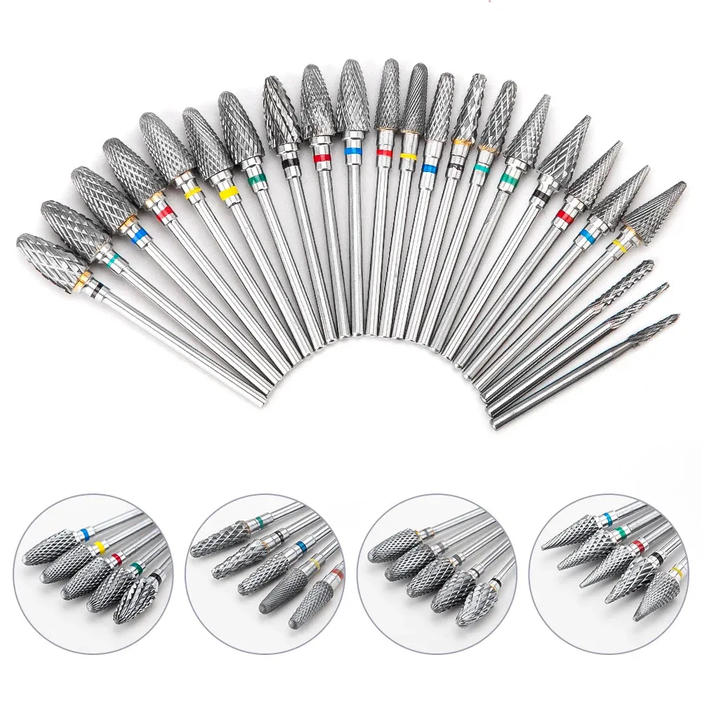 BITS CARBUDE TUNGSTEN Nail Drill Bit Manucure Drift pour fraisage Files de ongles Cutter Tampon Nail Art Équipement accessoire