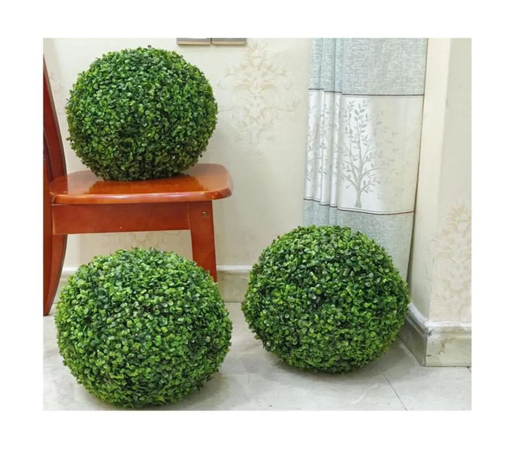 Dekoratif çiçek çelenk yapay top asılı yaprak efekt yeşil çim dekor diy milan sahte çiçek bonsai 81318cmdecorativ8385940