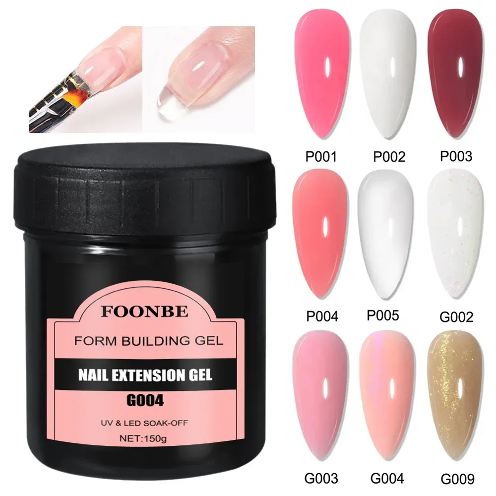 Gel 9 Colors Quick Building Nail Builder Self Leveling Gel Soft Extending For Finger Extension UV Gel Polish Forms 150ML