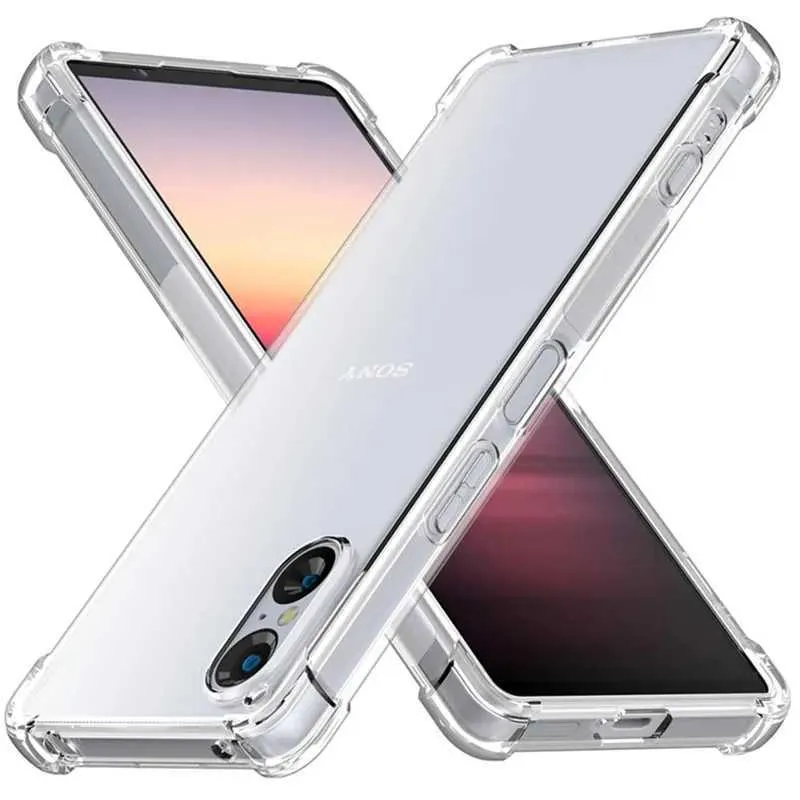 Mobiltelefonfodral TPU Transparent telefonfodral för Xperia 1 V 5 IV 10 III II Skyddande täckning av stötproof Fundas Capa Coque 240423