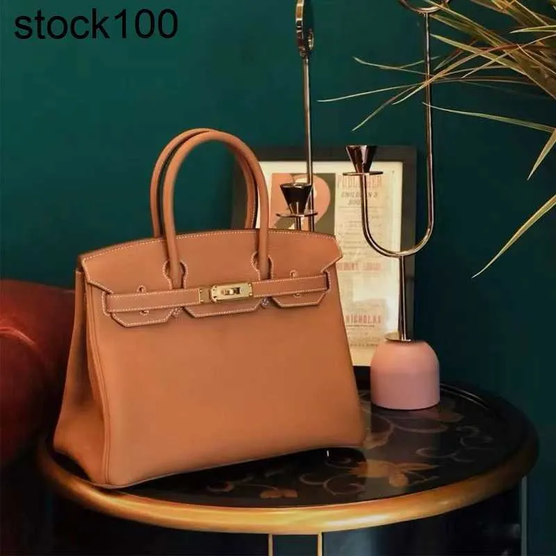 Platinum Handbag High Order Women's Togo Litchi Pattern Top Layer Cow Semi-manual Wax Thread Bag Handmade Genuine Leather