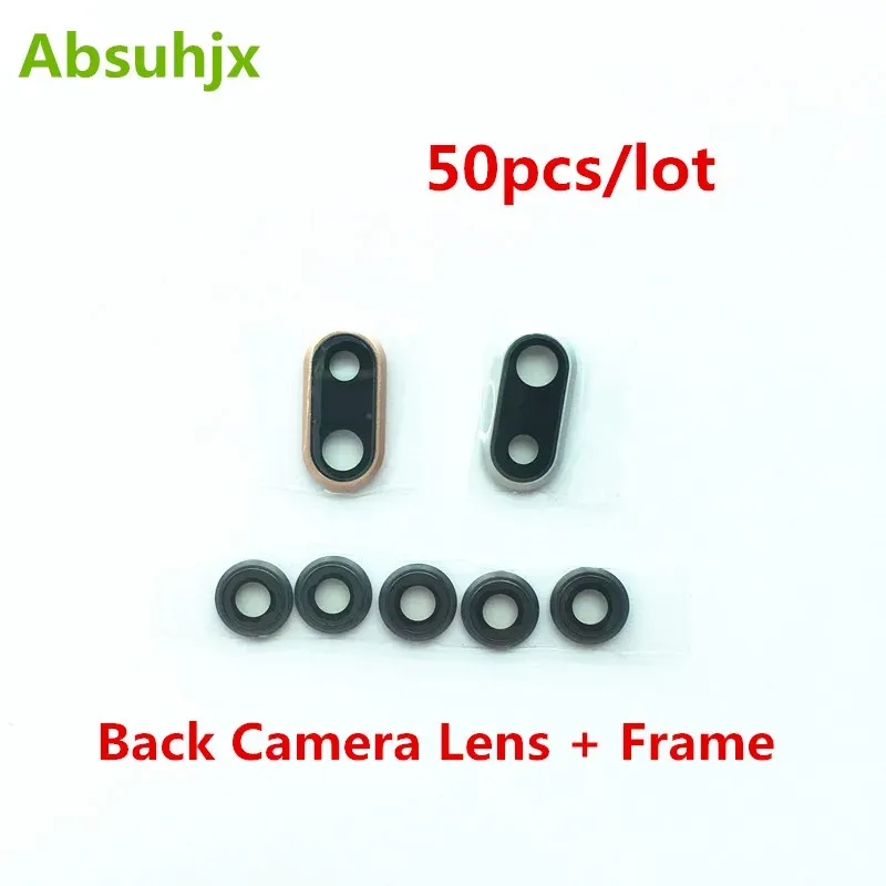 Filtreler Absuhjx 50pcs iPhone 7 8 için arka kamera lensi artı x xr xs maksimum arka kamera kapak lens çerçevesi cam yedek parçalar