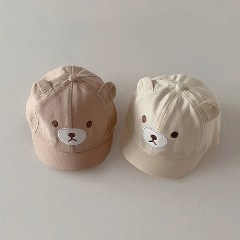 Accessoires chapeau bébé mignon avec oreilles dessin animé ours pour tout-petit filles garçons Baseball casquette d'été