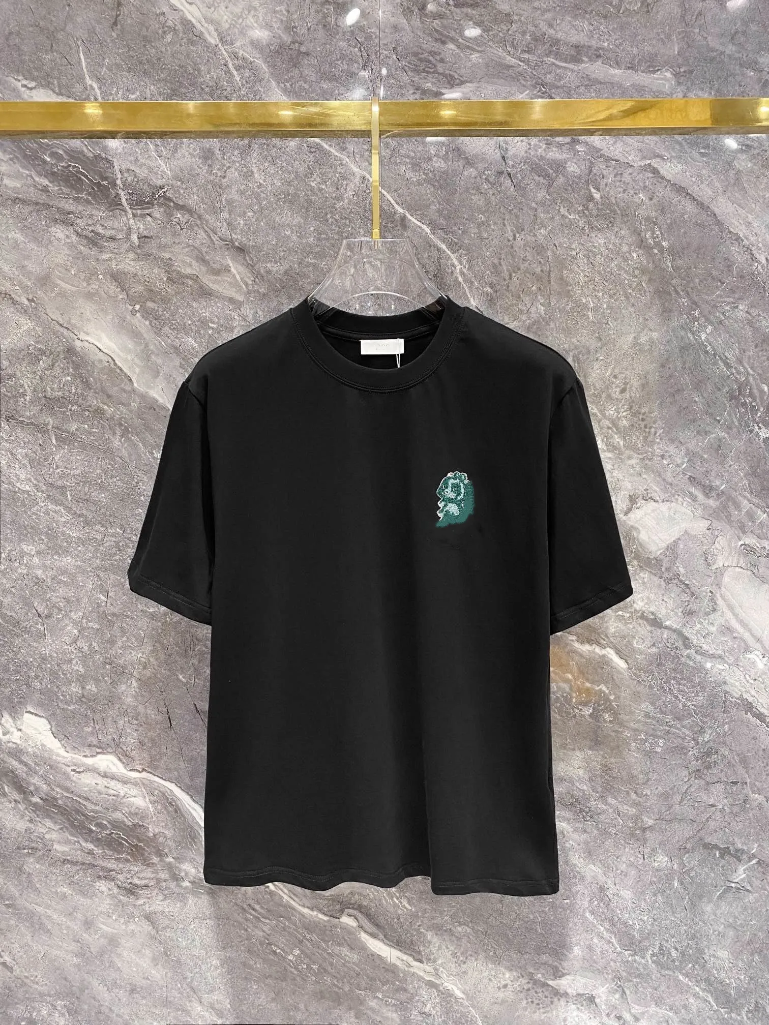 Senior maschi primavera estate ricamo per il torace cucitura denti spazzolino mostra logo figura a collo tondo t-shirt a maniche corta dimensione m-3xl