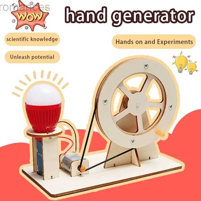 減圧おもちゃの手クランクされたジェネレータースモールプロダクションDIY科学的および創造的な手作りの子供パズルステム科学実験的おもちゃD240424