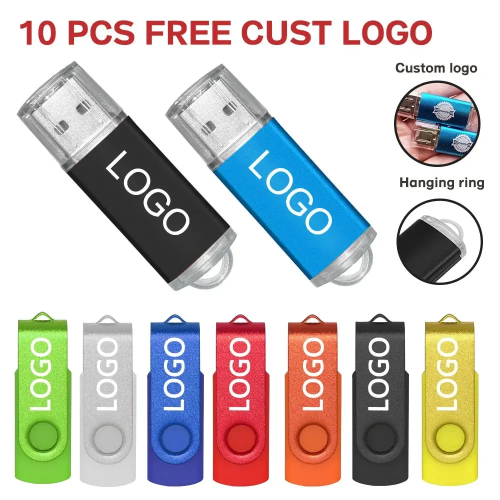 Drives 10pcs Custom LOGO Metal Pen drive Pendrive 128GB 64GB 32GB Usb flash drive 16GB 8GB 4GB USB stick flash drive Flash memory gift