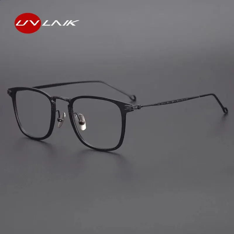 Uvlaik Fashon Tianium Alloy Lunes optiques Frame Men Business Anti Blue Light Eyeglasse Computer LOGGLES EYEWEAR 240410