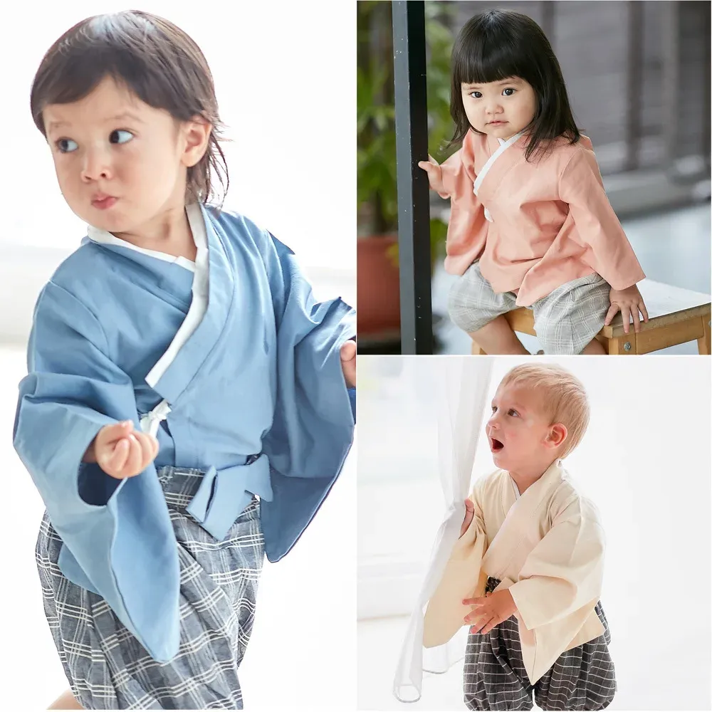 Zestawy retro kimono Summer Baby Girl Ubranie