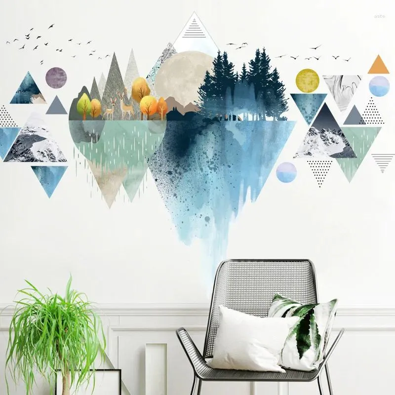 Autocollants muraux Nordic Triangle Mountain |DIY CRÉATIF DIY DÉCOR DÉCORD SOLON CHAMBRE ART Sticker Auto-adhésif Affiches