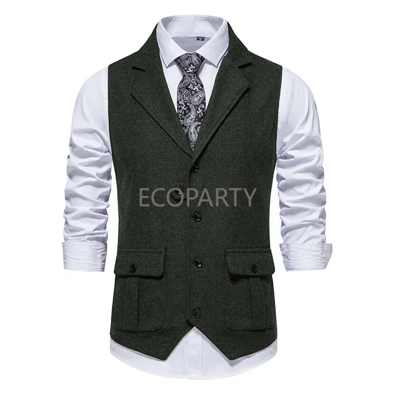 Jackets Moda Moda Men Men Men Dress Vress Vest Colete Masculino Herringbone Gilet Gilet Fitness Jacket sem mangas da cintura Homens xxl