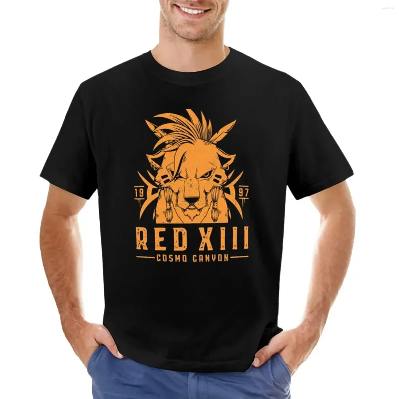 Camisetas para hombres Red xiii camiseta anime chicos blancos aduanas camisetas para hombres